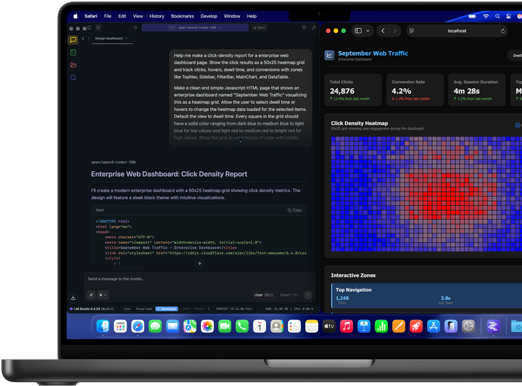 Programa LM Studio ejecutando modelos locales de lenguaje de gran tamaño en una MacBook Pro de 14 pulgadas