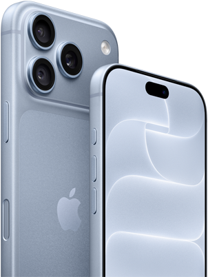 iPhone 18 Pro, color glaciar, vistas frontal y posterior para mostrar el Ceramic Shield, sistema de tres cámaras