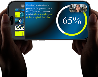 Demostración de una videollamada en horizontal con una presentación de Keynote en un iPhone 18 Pro, negro