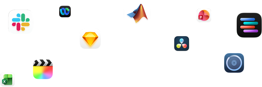 Varios íconos de apps rodean un texto que dice: Tus apps pro, más pro que nunca