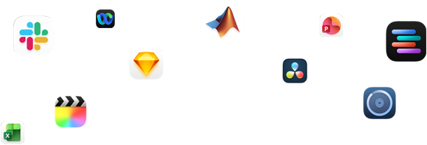 Varios íconos de apps rodean un texto que dice: Tus apps pro, más pro que nunca