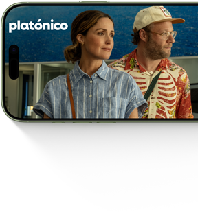 iPhone 17, parte frontal, muestra la serie de Apple TV+ Platónico